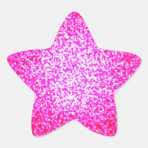 Bright pink glitter fashion star sticker