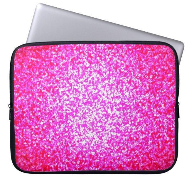 Bright pink glitter laptop sleeve (Front)