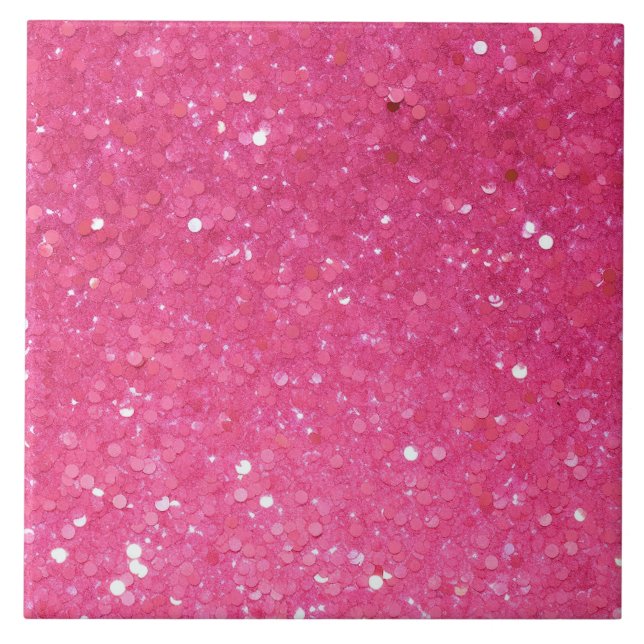 Bright Pink Glitter Tile (Front)