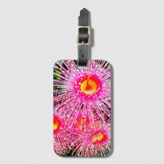 Bright Pink Gum Nut Flower Luggage Tag
