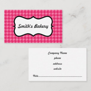 Bright Pink Houndstooth Business Card