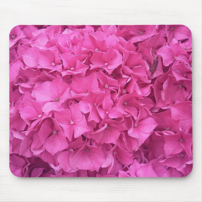 Bright Pink Hydrangea Flowers Mouse Pad (Front)