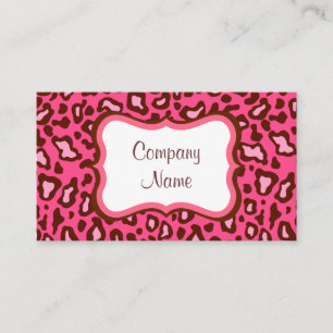 Bright Pink Leopard Business Card