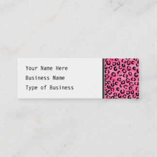 Bright Pink Leopard Print Pattern. Mini Business Card