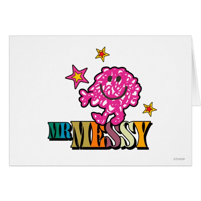 Bright Pink Mr. Messy | Sparkling Stars (Front Horizontal)
