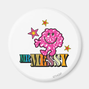 Bright Pink Mr. Messy Sparkling Stars Magnet