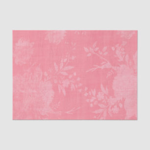 Bright Pink on Pink Floral Pattern Tissue Paper