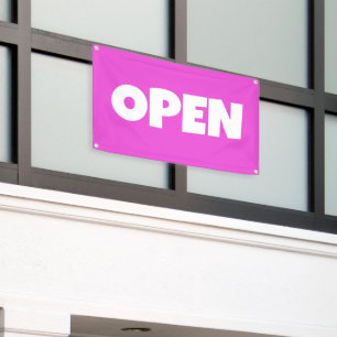 Bright Pink OPEN Banner
