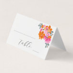 Bright Pink & Orange Floral Wedding Table Number<br><div class="desc">Celebrate your wedding with this stylish table number card,  featuring vibrant pink and orange floral and custom text of your choice. Easily add your details by clicking on the "personalise" option.</div>
