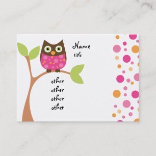 Bright Pink Owl Baby Business Card