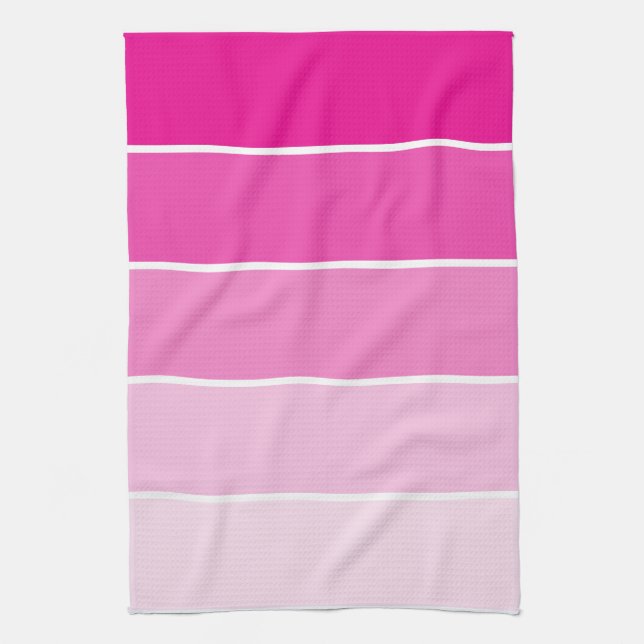 Bright Pink Paint Samples Tea Towel (Vertical)
