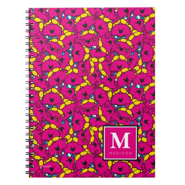 Bright Pink Pattern | Add Your Name Spiral Notebook (Front)