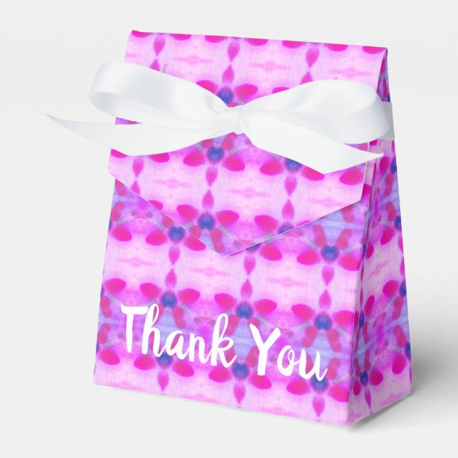 Bright Pink Patterned Favour Box (Front Side)
