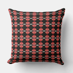 Bright Pink Pendulum Clock Design Throw Pillow