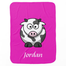 Bright Pink Personalised Cow Blanket