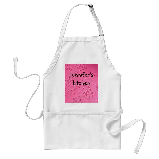 Bright Pink personalised name or initials Standard Apron (Front)