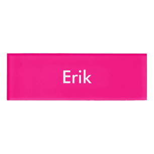 Bright Pink Personalised Template Name Tag