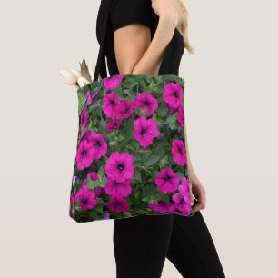 Bright Pink Petunias Floral Tote Bag