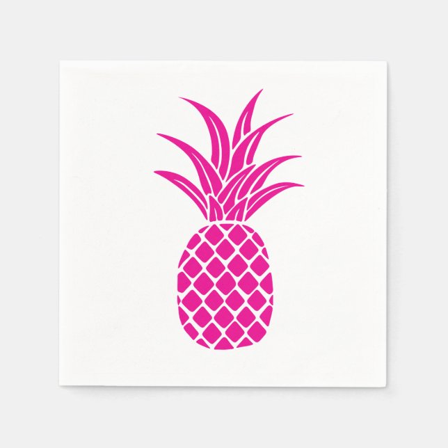 Bright Pink Pineapple Napkin (Front)
