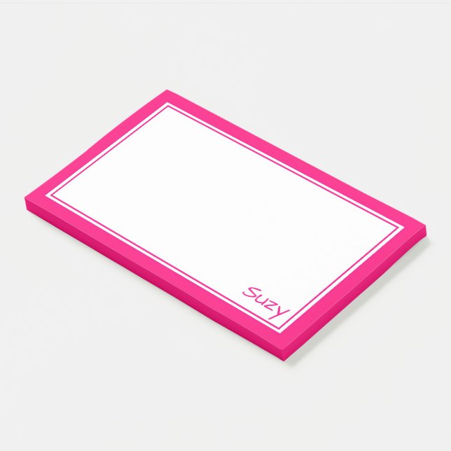 Bright Pink Post It Note For Suzy or You (Angled)