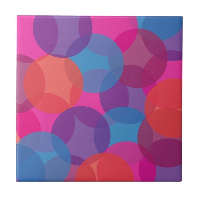 Bright Pink, Purple, Blue & Orange Design Tile (Front)