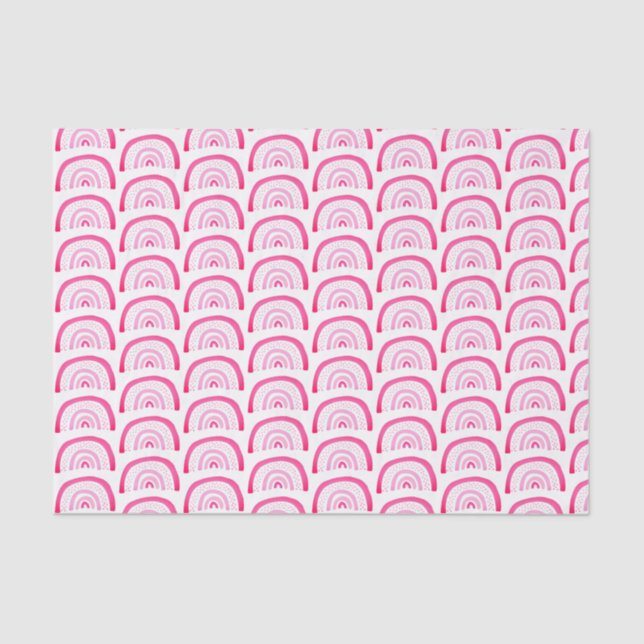  Bright Pink Rainbow Pattern Tissue Paper (Front)
