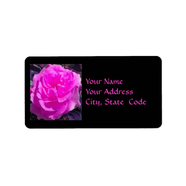 Bright Pink Rose Address Labels (Front)
