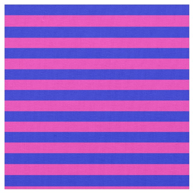 Bright pink, royal blue stipe, stripes fabric (Close Up)
