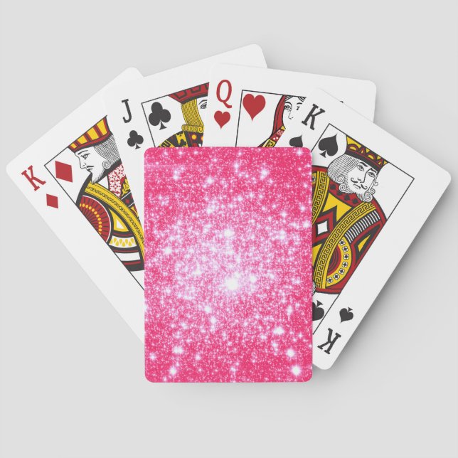 Bright Pink Stars Playing Cards (Back)