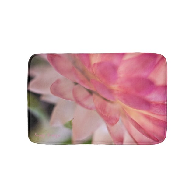 Bright Pink Strawflower Bath Mat (Front)