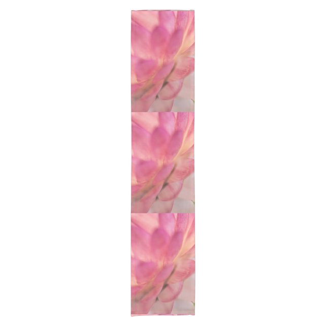 Bright Pink Strawflower Short Table Runner (Front)