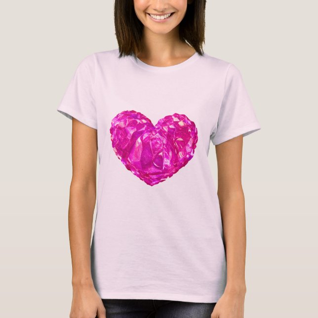 Bright Pink T-Shirt with Heart (Front)