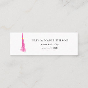 Bright Pink Tassel Graduation Name Card