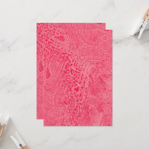 Bright pink textile design featuring a central blu invitation
