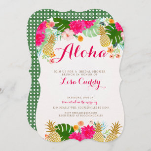 Bright Pink Tropical Bridal Shower Invitation