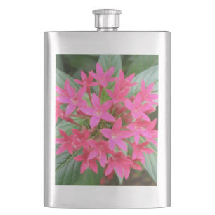 Bright Pink Tropical Flowers Flask