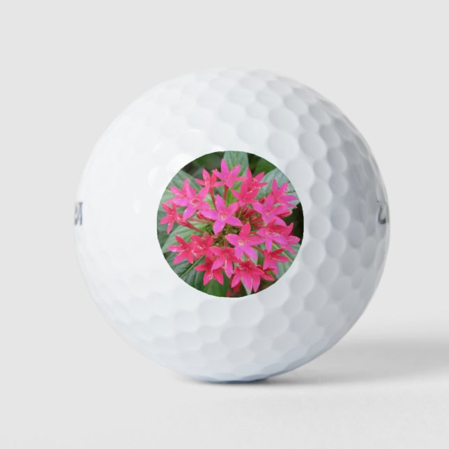 Bright Pink Tropical Flowers Golf Ball (Front)