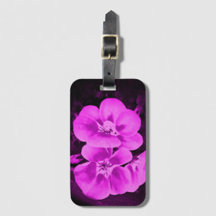 Bright Pink Tropical Flowers Luggage Tag