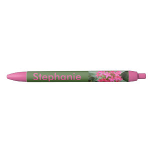 Bright Pink Tropical Flowers Personalised Pen