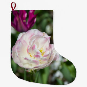 Bright pink tulips on a sunny day    large christmas stocking