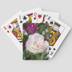 Bright pink tulips on a sunny day playing cards