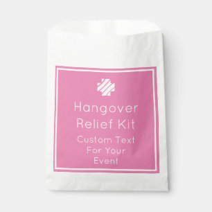 Bright Pink & White Hangover Relief Kit Favour Bags