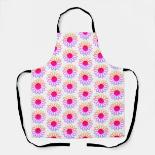 Bright Pink Yellow Floral  Apron