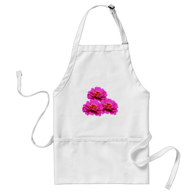 Bright Pink Zinnia Flowers Standard Apron (Front)