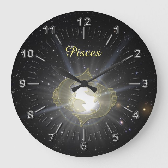 Bright Pisces Large Clock (Front)