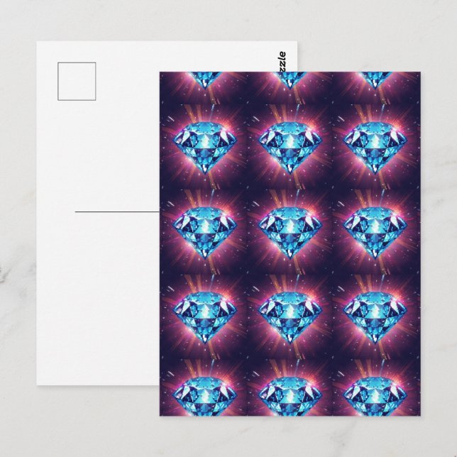 Bright Pixelated Diamond  Postcard (Front/Back)