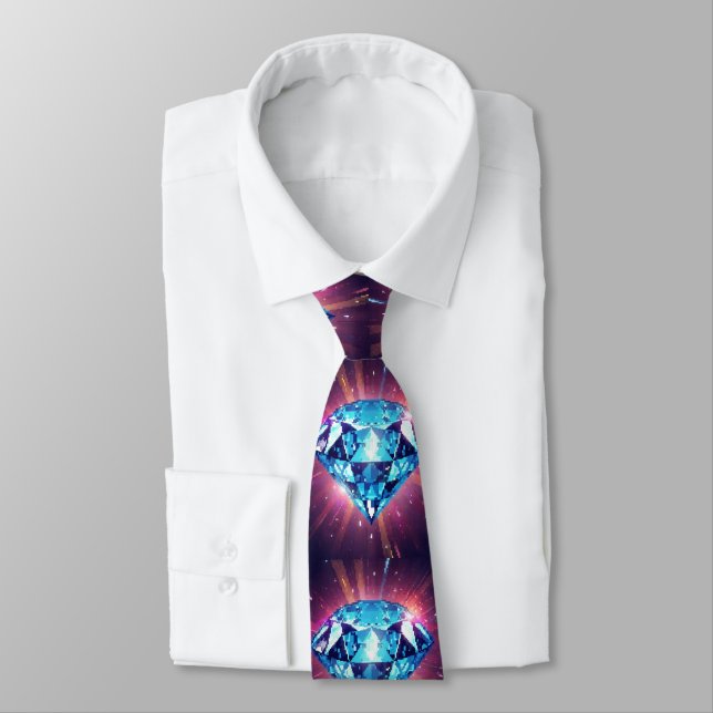 Bright Pixelated Diamond  Tie (Tied)