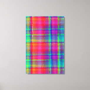 Bright Plaid Canvas Print