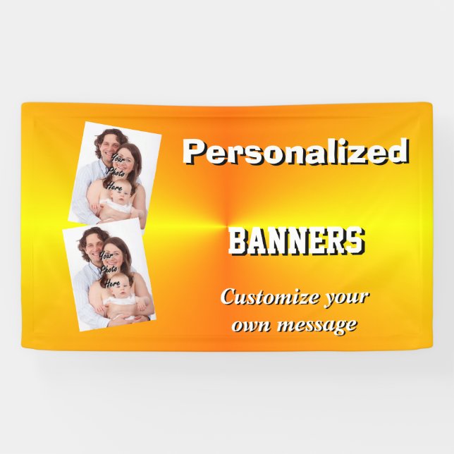 Bright plain yellow photo template banner (Horizontal)