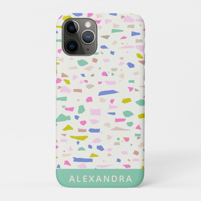 Bright Playful Fragment Terrazzo Personalised Case-Mate iPhone Case (Back)